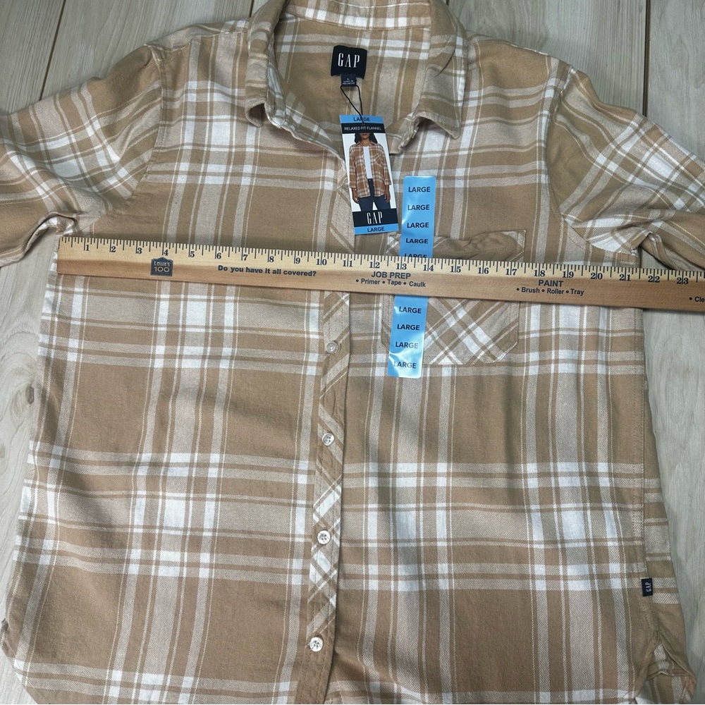 Gap Women's Soft Cotton Relaxed Fit Button Up Flannel Shirt Size‎ Large-New - Picture 11 of 15